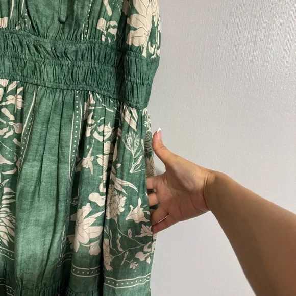 Entro Green and White Floral Maxi Dress Size Small - Picture 8 of 11